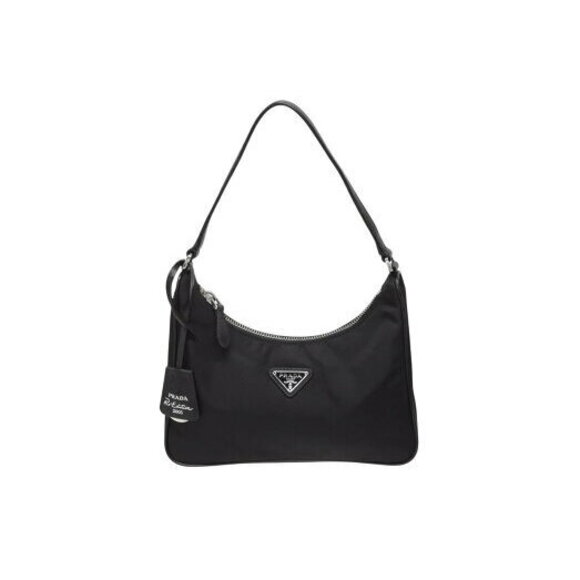 Prada Handbags - Prada Hobo one shoulder bag RE EDITION triangle logo black nylon